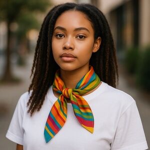 NWT SILKLETTE Carnaval 100% Fine Silk Kerchief Scarf MULTICOLOR